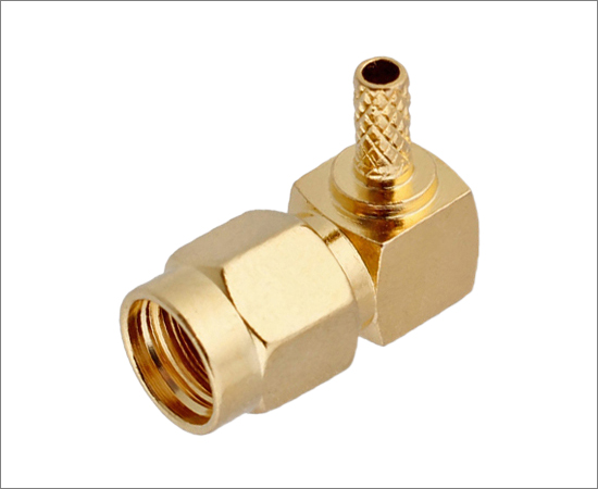 SMA(公)反极弯式插头，适用线缆：RG316 RG174 LMR100 ，频率：DC0~6GHz