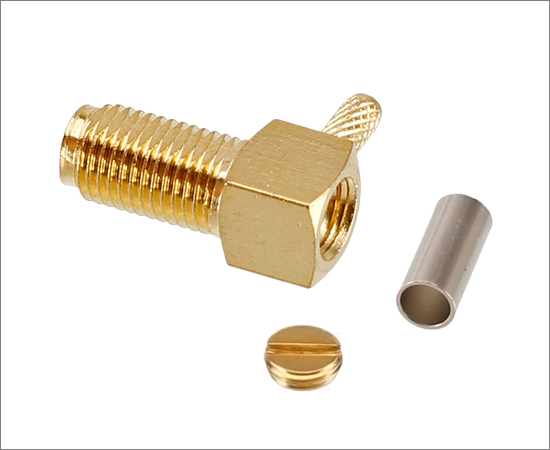 SMA(母)板后弯式插座，适用线缆：RG316 RG174 LMR100，频率：DC0~6GHz}