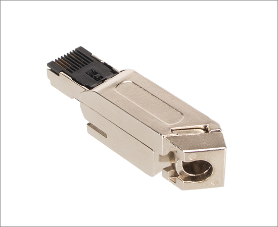 组装式RJ45 一体8P CAT5类 金属免工具 斜角出线}