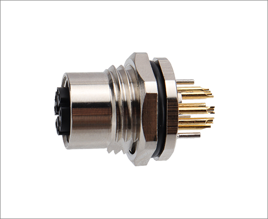 M12板前/后安装插座 X型 8芯}