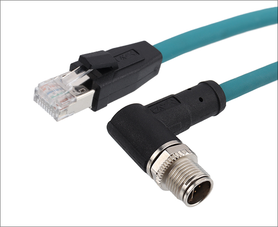 M12成型式插头转接线 X型 8芯}