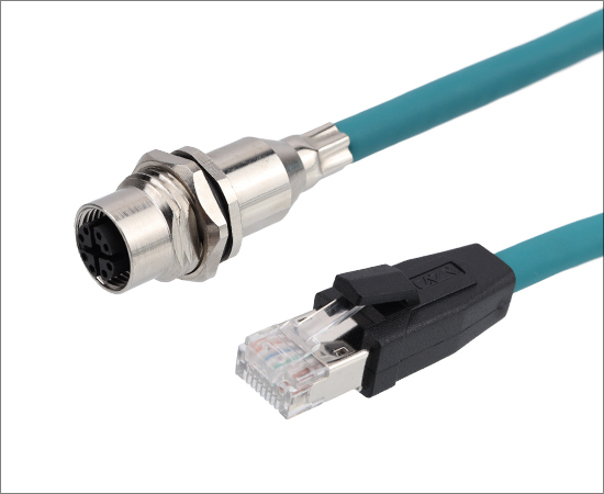 M12成型式插头转接线 X型 8芯}