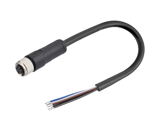 6芯IO触发线直式孔型插头，连接器：M8 6pin，尾部剥皮上锡，线长：1，3，5M可定制}