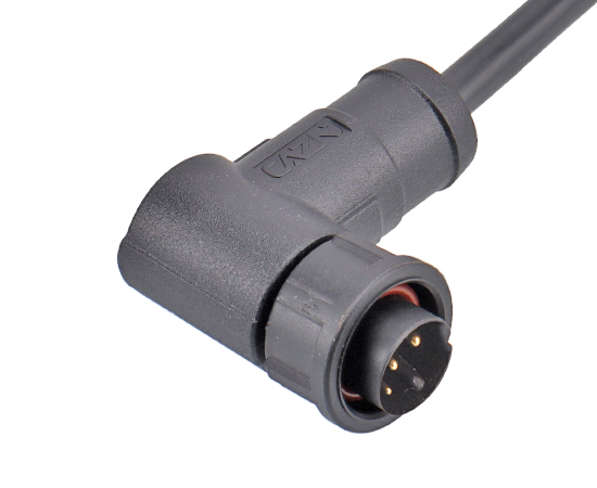 E10成型式针型弯式插头(卡扣式)