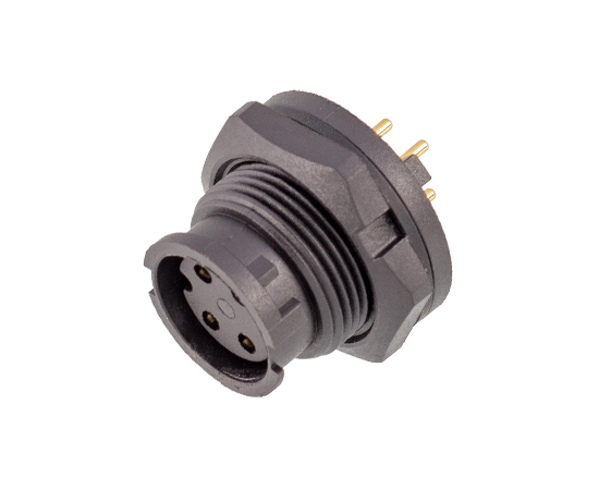 E10板后安装孔型PCB板式插座(卡扣式)