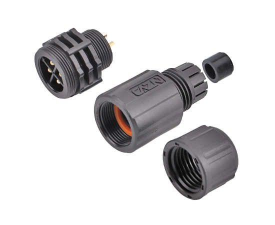 E13组装式针型直式对接插头(螺纹式)}