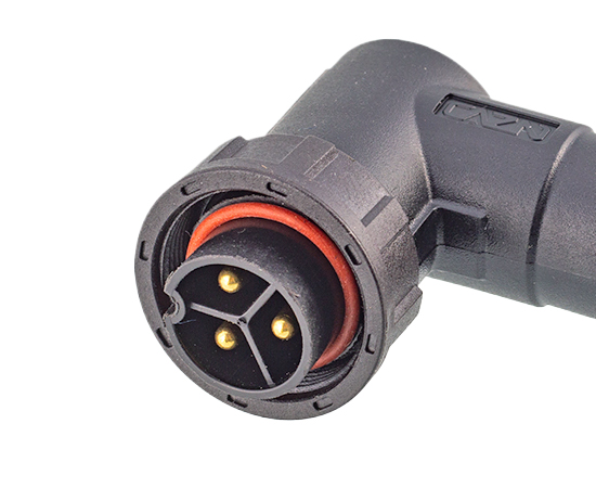 E13成型式针型弯式插头(螺纹式)}