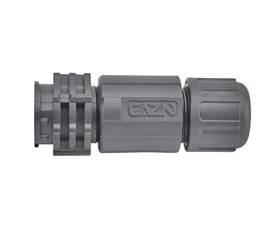 E13组装式针型直式对接插头(卡扣式)}