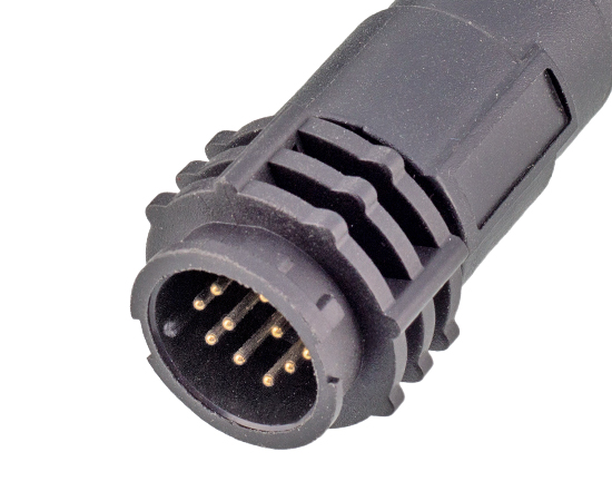 E13成型式针型直式对接插头(卡扣式)}