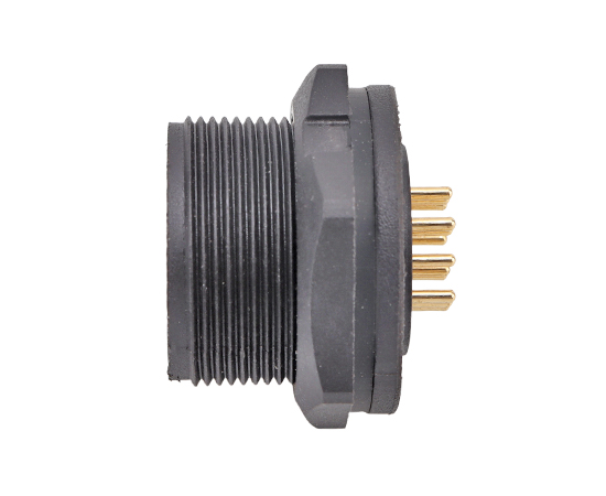 E13板后安装针型PCB版式插座(螺纹式)}