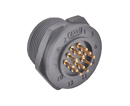 E13板后安装针型PCB版式插座(螺纹式)}