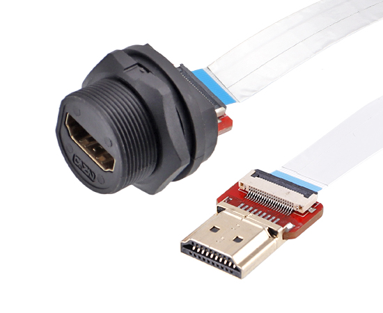 HDMI 母板后 FFC插座(螺纹式)}