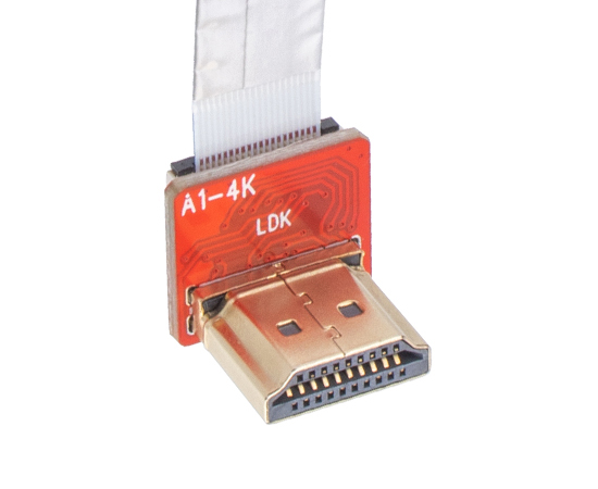 HDMI 母板后 FFC弯头插座(螺纹式)}