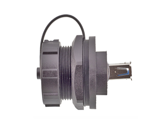 USB 母/母 板后插座(螺纹式)}