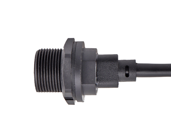 Micro USB母/USB2.0公 带线板后插座(螺纹式)}