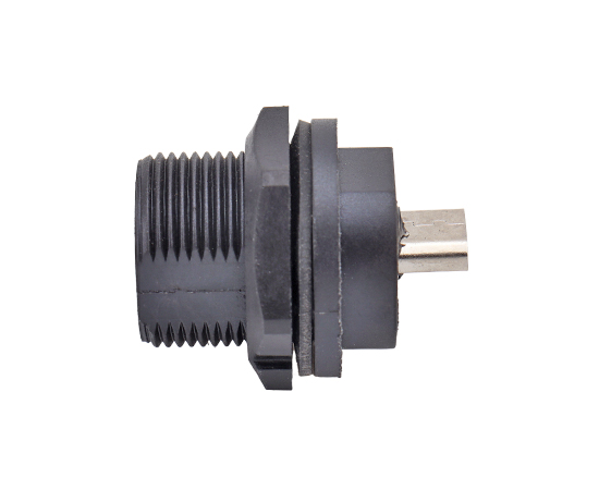 Micro USB母/母 板后插座(螺纹式)}