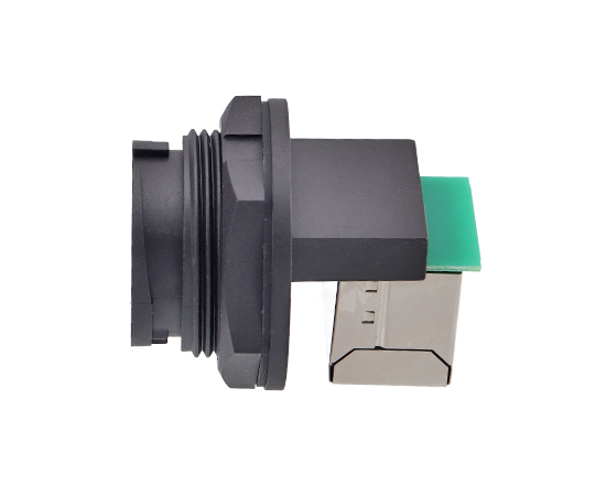 E16 ERJ45母/母90°板后插座(卡扣式)}