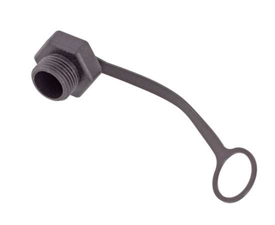 M12塑料防尘盖(外牙+橡胶链)}