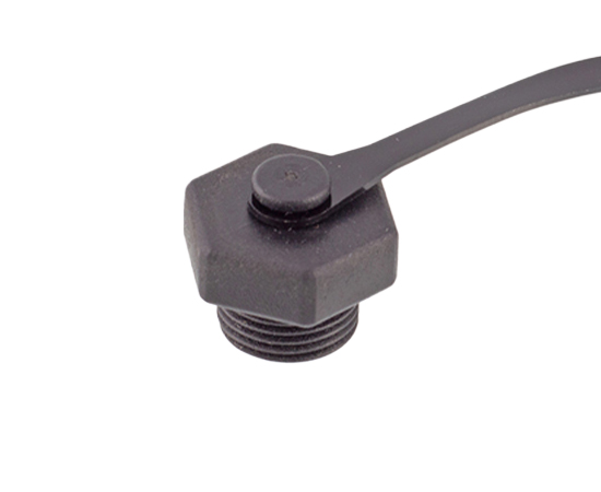 M12塑料防尘盖(外牙+橡胶链)}