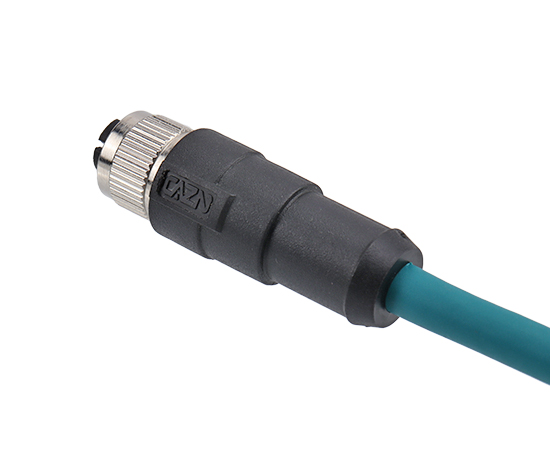 M12直式孔型成型插头 数据型 屏蔽式}