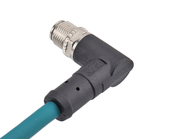 M12弯式针型成型插头 数据型 屏蔽式}