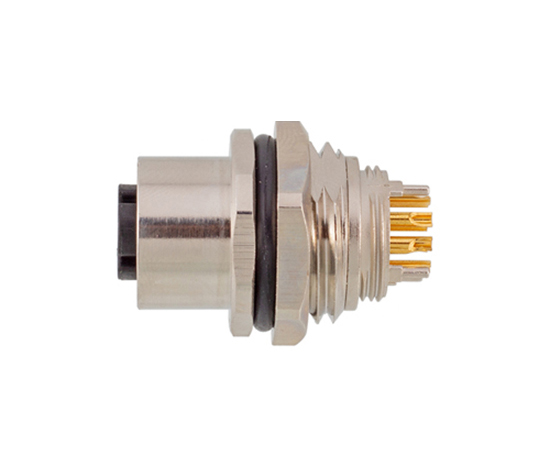 M12板前安装孔型插座 数据型 焊接式 螺牙M16*1.5}