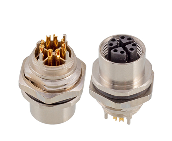 M12板前安装孔型插座 数据型 焊接式 螺牙M16*1.5}