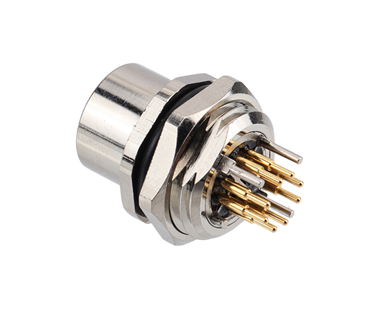 M12板前安装孔型插座 数据型 PCB式}