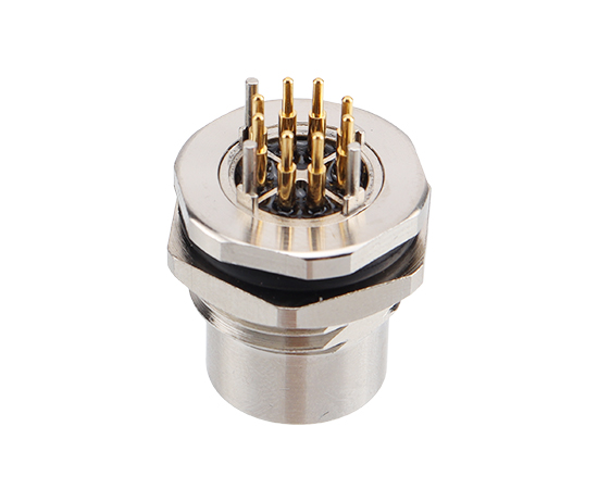 M12板后安装孔型插座 数据型 PCB式 接地 M16牙}