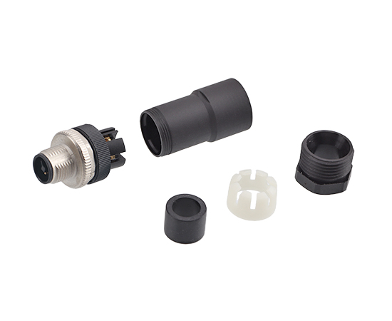 M12直式针型塑胶插头 电源型 螺钉式}