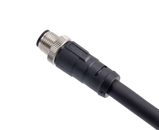 M12直式针型成型插头 电源型}