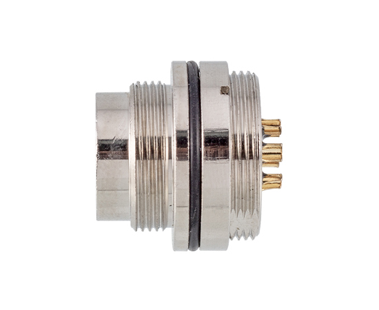 M16板前安装针型插座 焊接式}