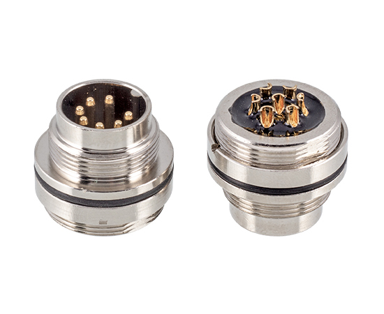 M16板前安装针型插座 焊接式}