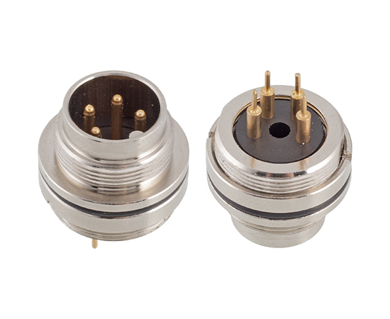 M16板前安装针型插座 PCB式}