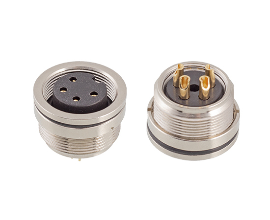 M16板前安装孔型插座 焊接式}