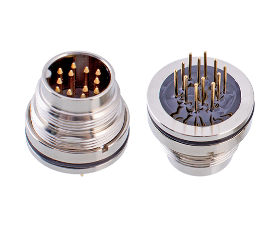 M16板后安装针型插座 PCB式}