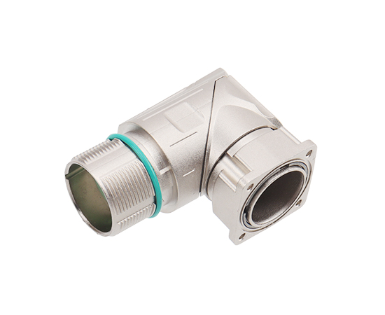 M623信号弯式孔型方形法兰组装式插座 压接式 安装孔19.8x19.8}