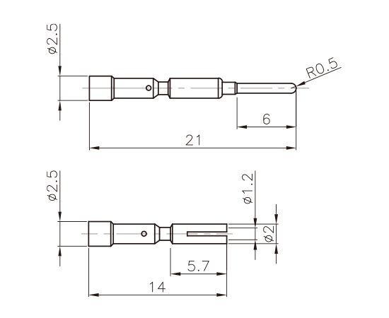 M923·电源铆压插针φ1}