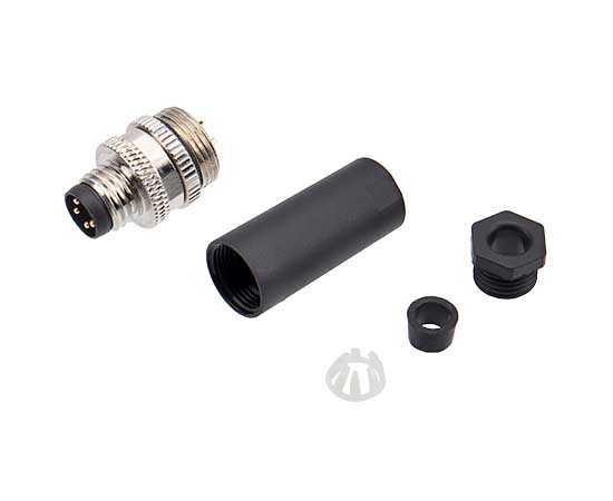 M8直式针型塑胶插头 焊线式}