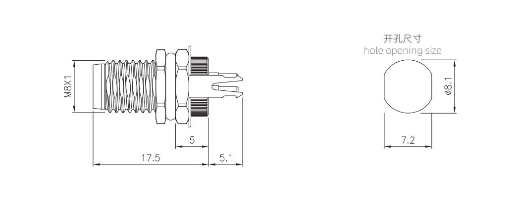 M8 插座 板后安装针型插座 插板式 螺牙M8x1 接地款-5.jpg