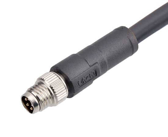 M8直式针型成型插头 金属口