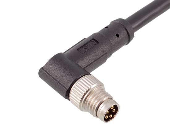 M8弯式针型成型插头 金属口