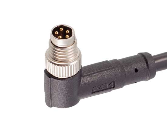 M8弯式针型成型插头 金属口}