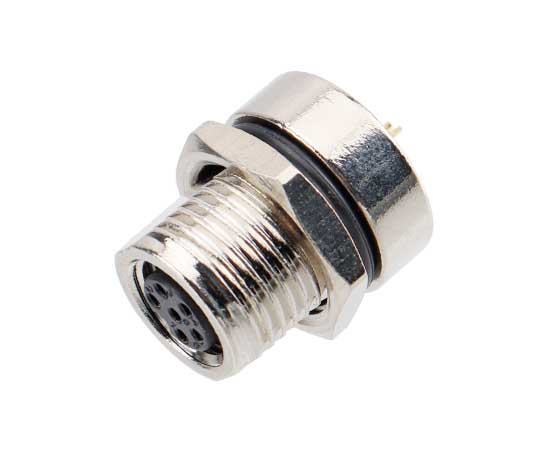 M8板后安装孔型插座 焊线式 螺牙M12x1