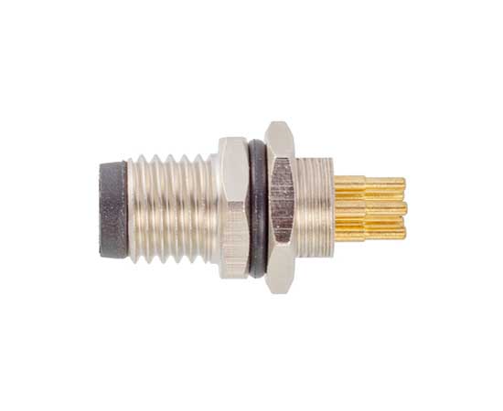 M8板前安装针型插座 PCB式 螺牙M8X0.5}