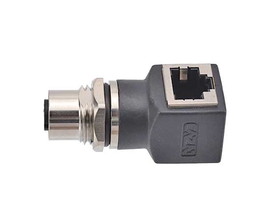 M12孔型转RJ45弯式 转接器}