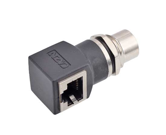 M12孔型转RJ45弯式 转接器}