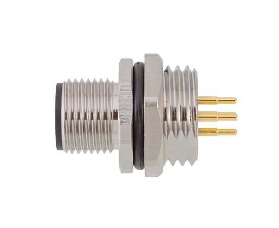 M12板前安装针型插座 PCB式 螺牙M16*1.5/PG9}