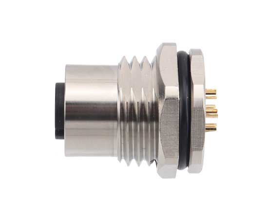 M12板后安装孔型插座 焊线式 螺牙M16*1.5/PG9}