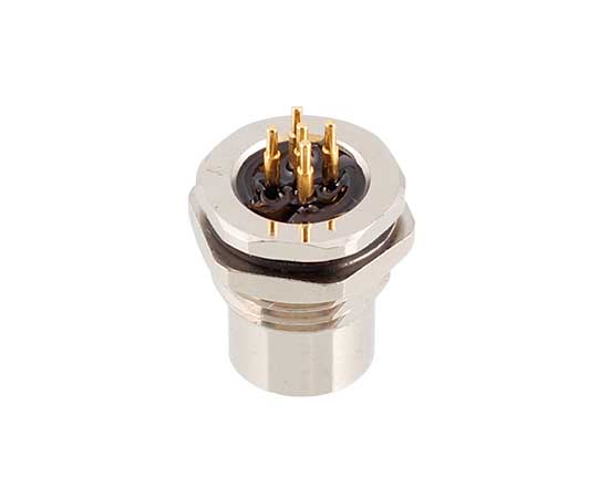 M12板后安装孔型插座 PCB式 螺牙M16*1.5/PG9}